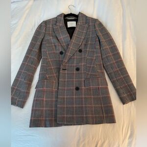 Aritzia Wilfred Double Breasted Plaid Margaux Blazer NWOT Sz 4